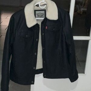 Levi's Blue Bomber Jacket with Sherpa Collar